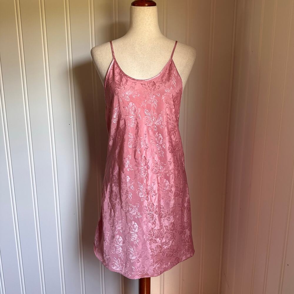 Vintage 90s/Y2K Coquette Pink Mini Slip Dress Set M